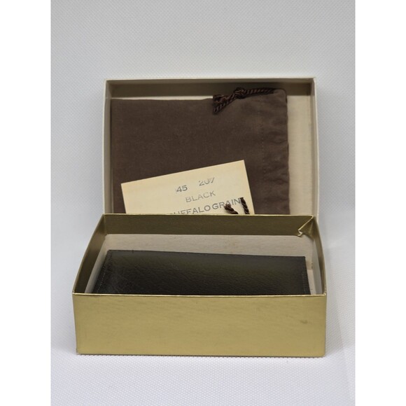 Vintage King Leather's Wallet Black Buffalo Grain (New In Box With Papers) - Picture 2 of 3